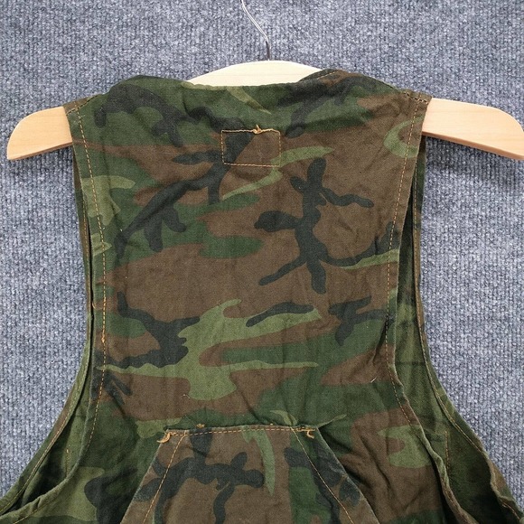 American Field Men's Button Front Camo Vest Green S Hunting Shooting Vintage - Picture 8 of 15